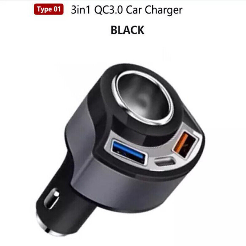 Cargador rápido 12V doble USB tipo C PD encendedor de cigarrillos enchufe divisor enchufe - Imagen 11 de 12