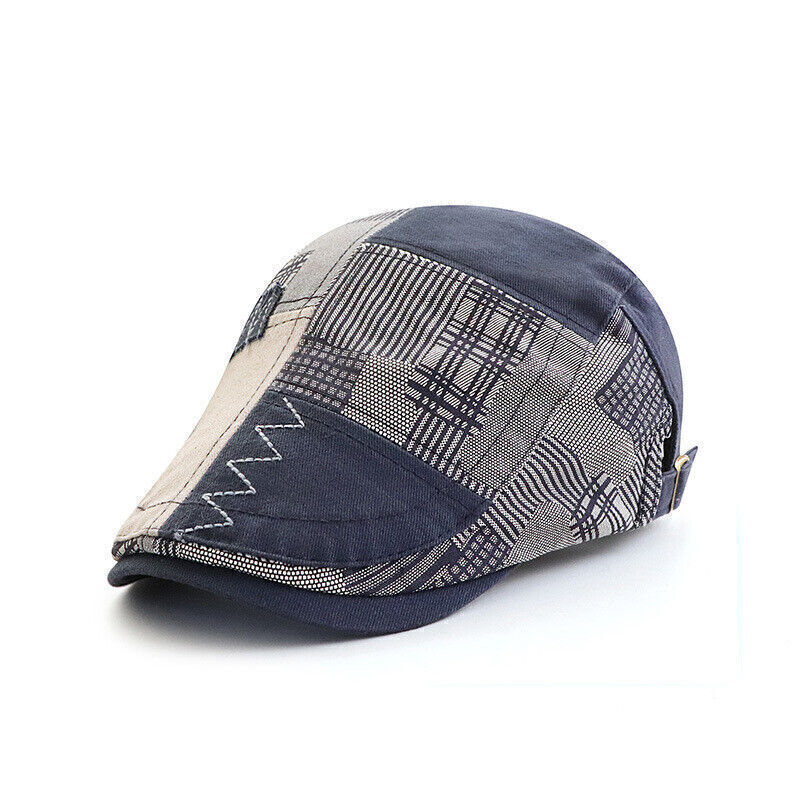 Mens Cotton Buckle Adjustable Cabbie Gatsby Hats Flat Caps Newsboy Cap Beret Hat - Picture 13 of 15