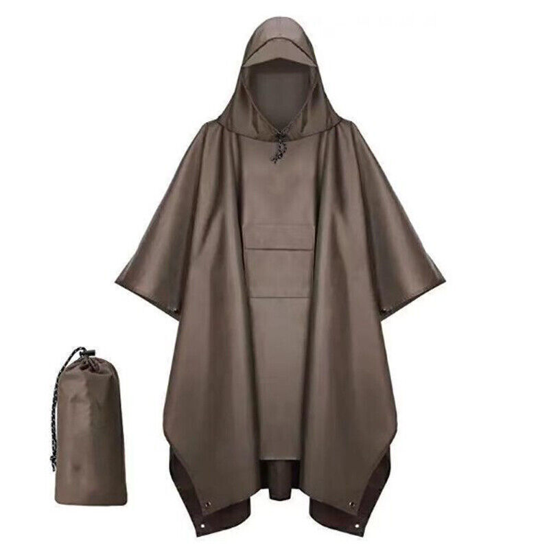 Waterproof Raincoat Poncho Adults 3in1 Multifunction Reusable Rain Capes Camping - Picture 15 of 17