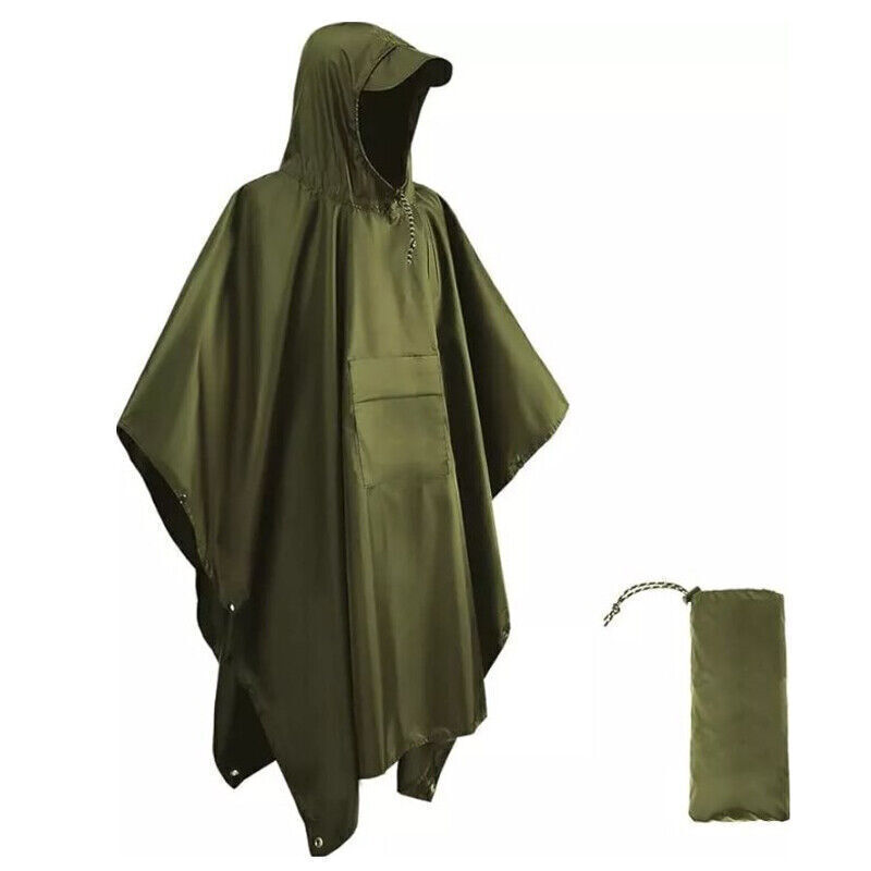 Waterproof Raincoat Poncho Adults 3in1 Multifunction Reusable Rain Capes Camping - Picture 14 of 17