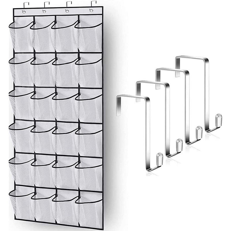 Organizzatore portascarpe 12-24 tasche sopra la porta scaffale appeso gancio portaoggetti - Foto 20 di 22