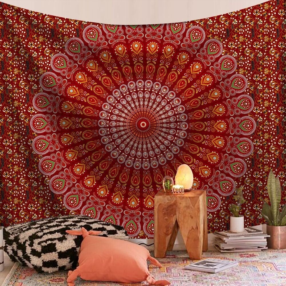 Throw Rug Indian Mandala Tapestry Bohemian Tapestries Wall Hanging Blanket - Picture 9 of 12