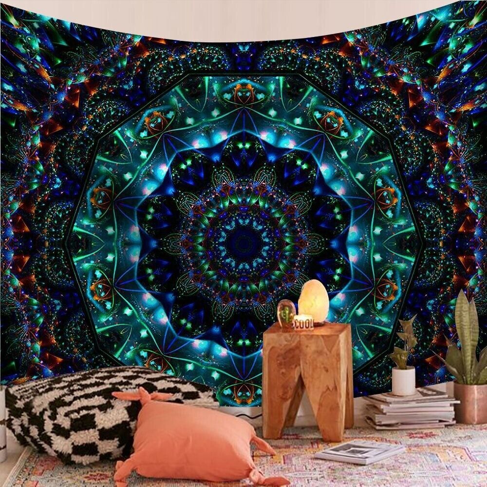 Throw Rug Indian Mandala Tapestry Bohemian Tapestries Wall Hanging Blanket - Picture 12 of 12