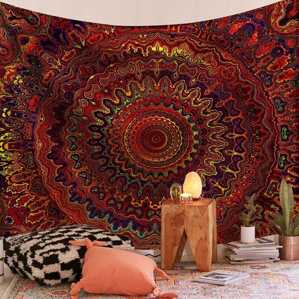 Throw Rug Indian Mandala Tapestry Bohemian Tapestries Wall Hanging Blanket - Picture 8 of 12