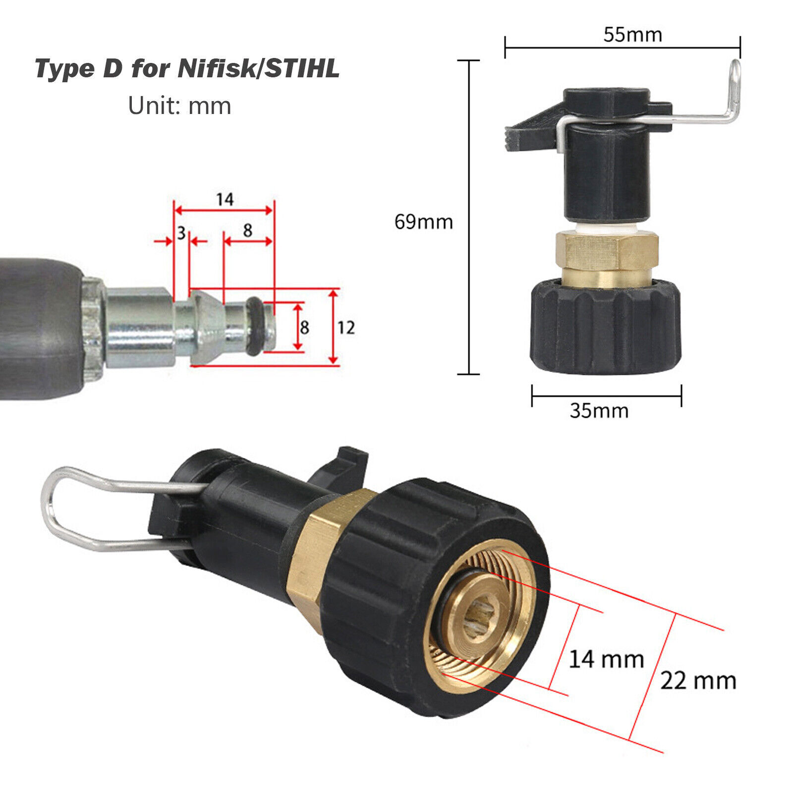 High Pressure Washer Quick Fit Hose Joiner Connector Adapter for Karcher Bosch - Picture 15 of 15
