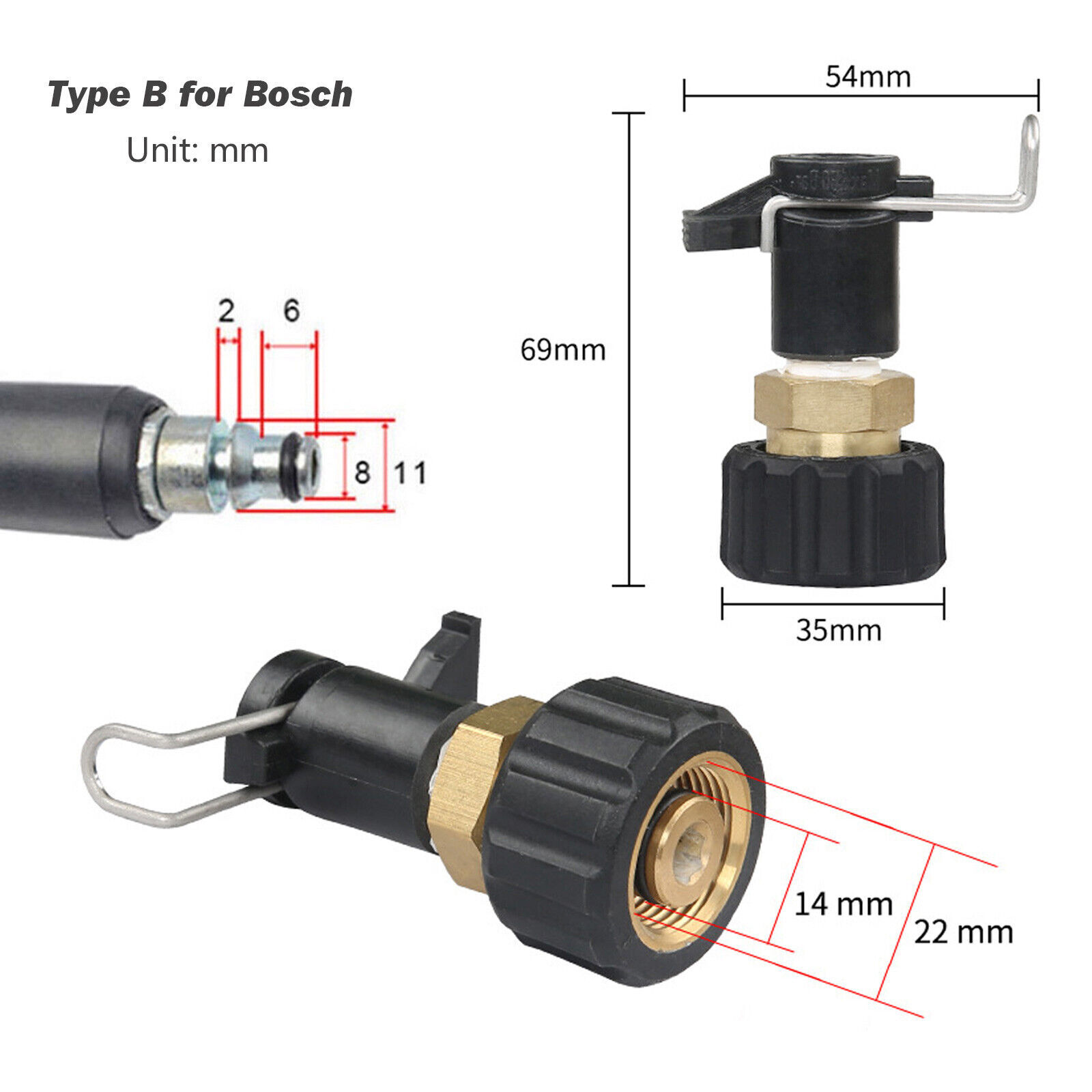 High Pressure Washer Quick Fit Hose Joiner Connector Adapter for Karcher Bosch - Picture 14 of 15