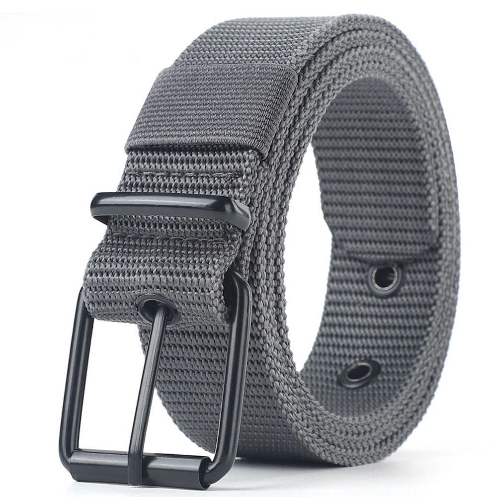 Mens Belt Canvas Metal Buckles Fabric Webbing Waist Belts Waistband Womens - Picture 18 of 22