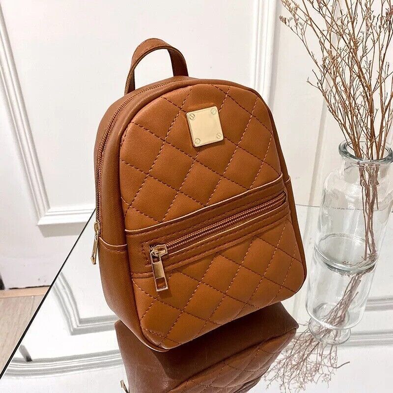 Womens Rucksack PU Leather Backpack Girl Ladies Small Travel School Shoulder Bag