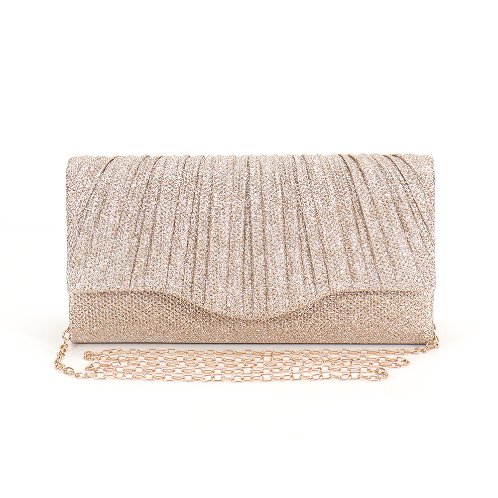 Women Glitter Shimmer Envelope Evening Clutch Bag Bridal Weddings Party Prom Bag