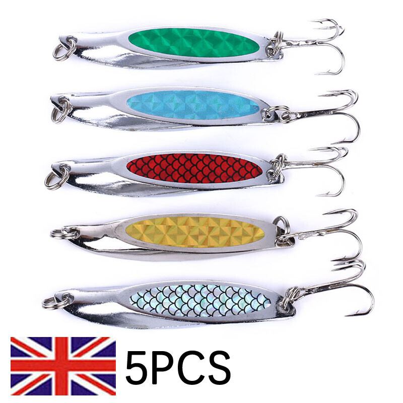 1-5PCS Spinner Lure Jig Cod Bass Mackerel Pike Pier Fishing Ideal Cod Lures - Picture 18 of 18
