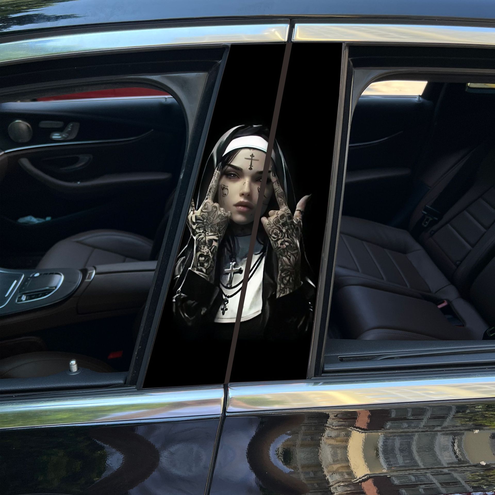 2 Stück Auto Säulen Aufkleber - Dekor für Fenster/Tür Pfosten, einfache Anwendung - Bild 9 von 10