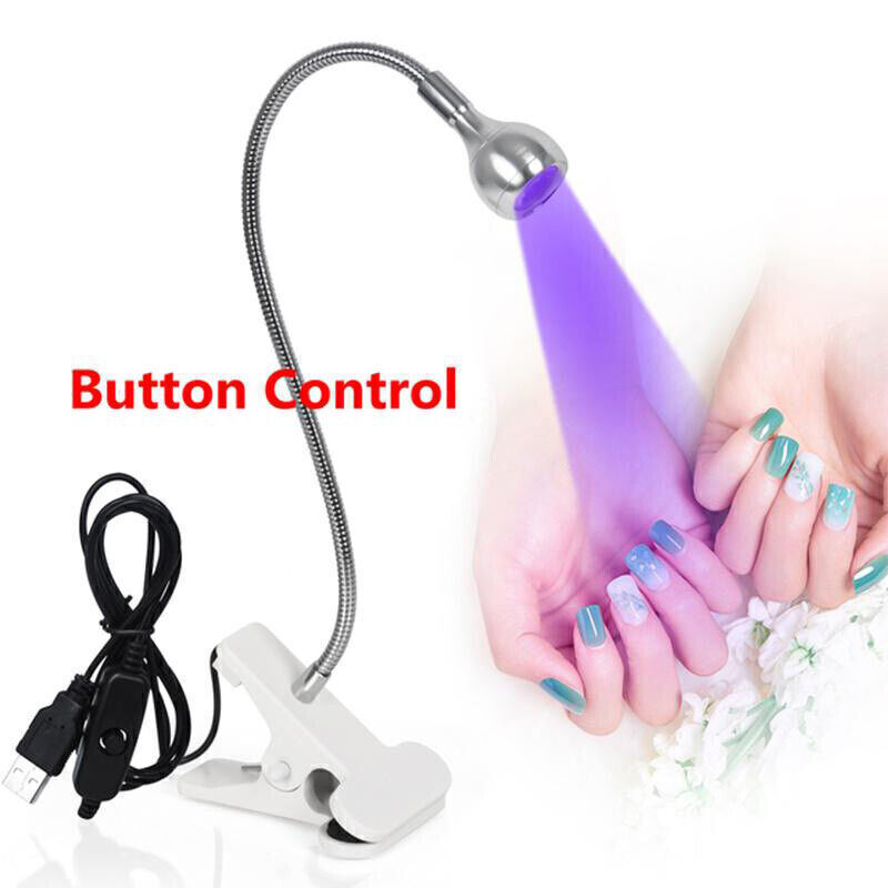 Mini UV Led Nail Light Dryer Lampe Flexible Clip-On USB Gel Curing Manicure Tool - Picture 16 of 16