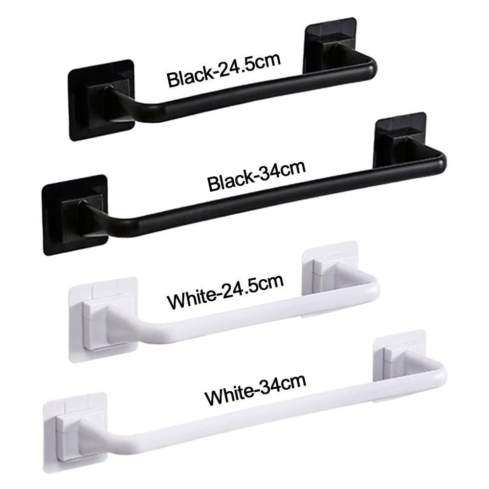 Self-Adhesive-Towel Rod Towel Bar Stick-On Wall Bath Towel Holder Rail Rack
