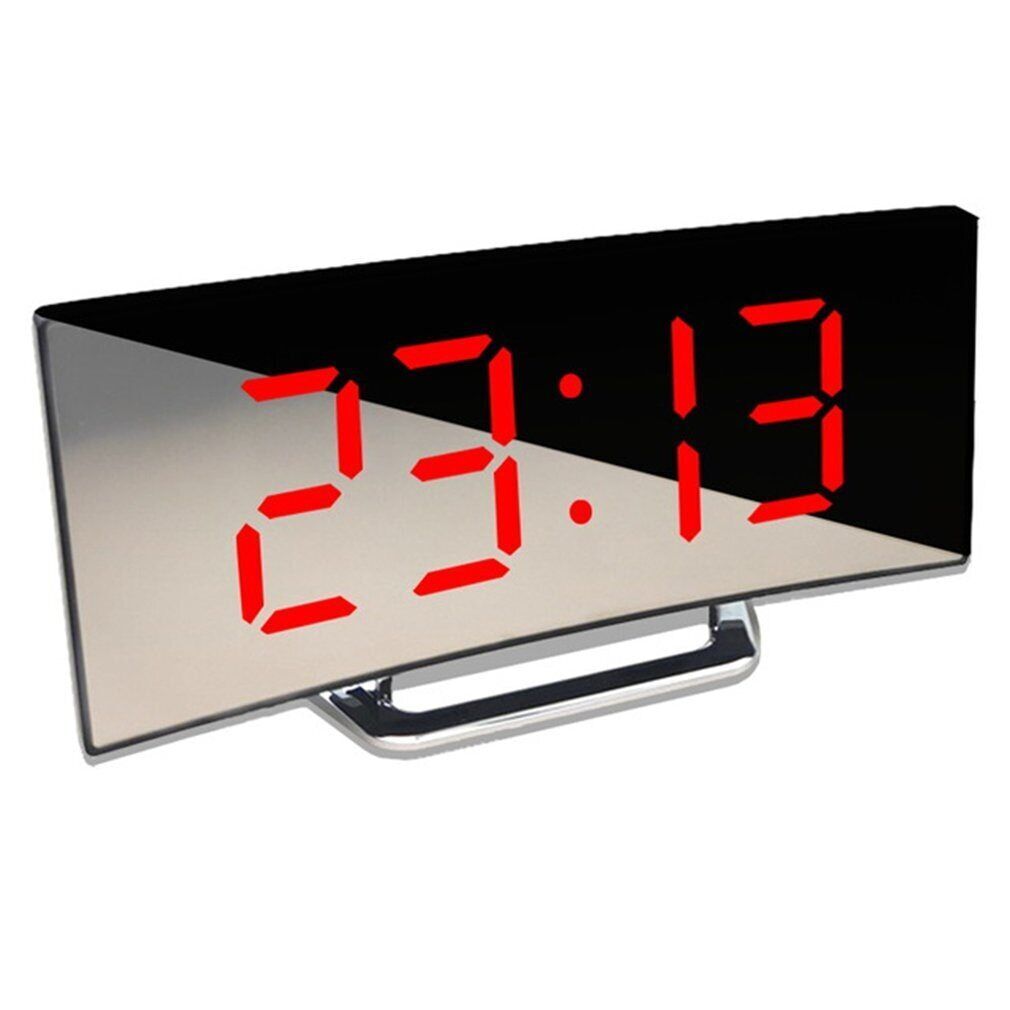 Sveglia Elettrica per Camere da Letto Orologio Digitale Design Moderno Curvo LED Orologi - Foto 15 di 16