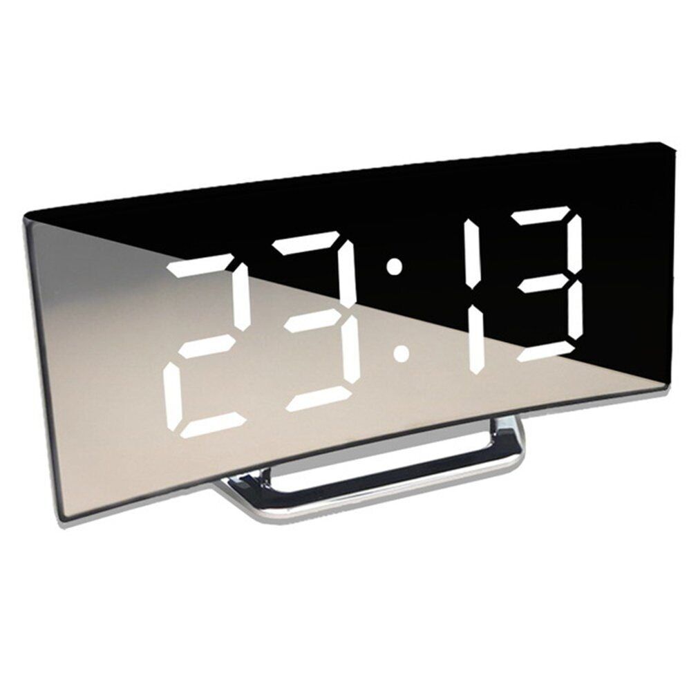 Sveglia Elettrica per Camere da Letto Orologio Digitale Design Moderno Curvo LED Orologi - Foto 14 di 16