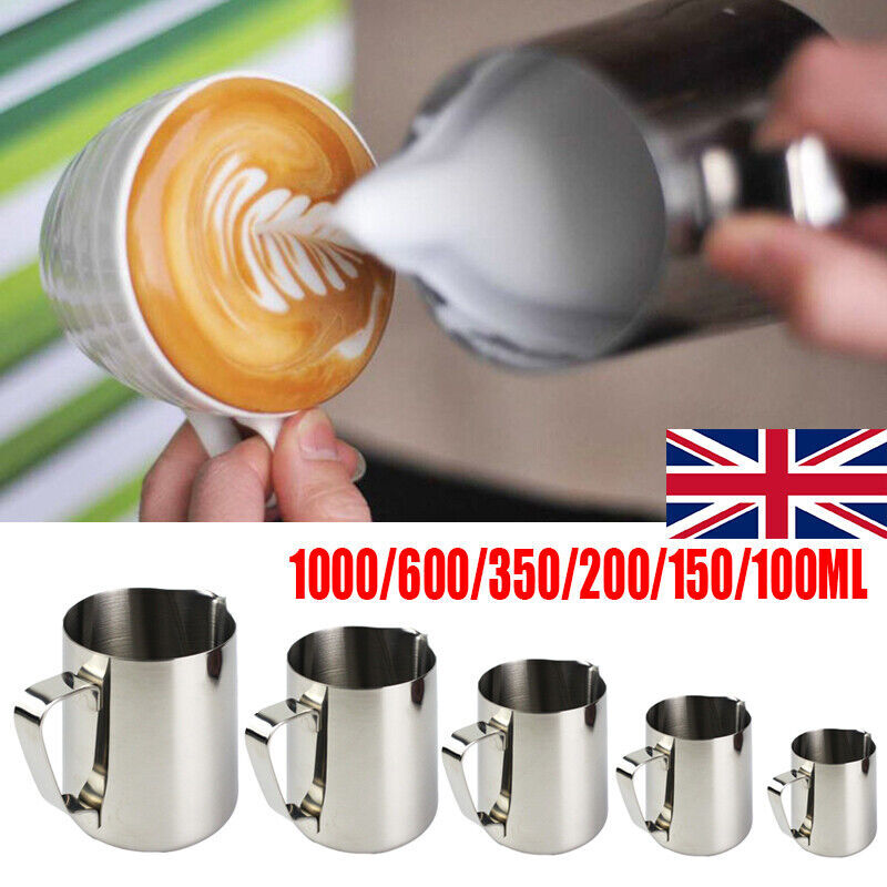 Stainless Steel Milk Coffee Frothing Jug Frother Container Pitcher 100ML-600ML - Picture 16 of 17