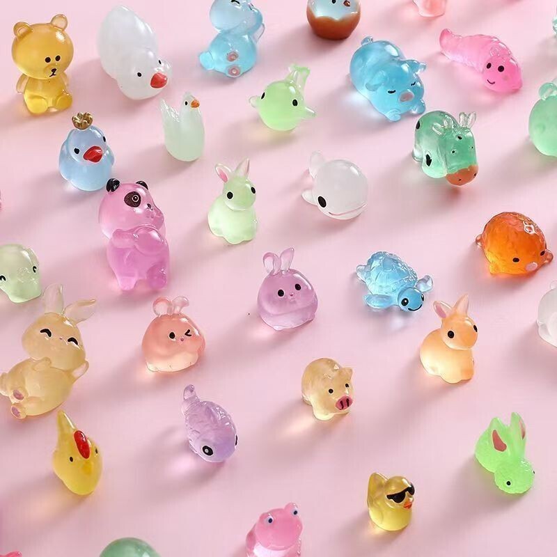 10-100Pcs Blind Bag Mini Luminous Animal Miniature Resin Model Surprise Mystery - Picture 19 of 19
