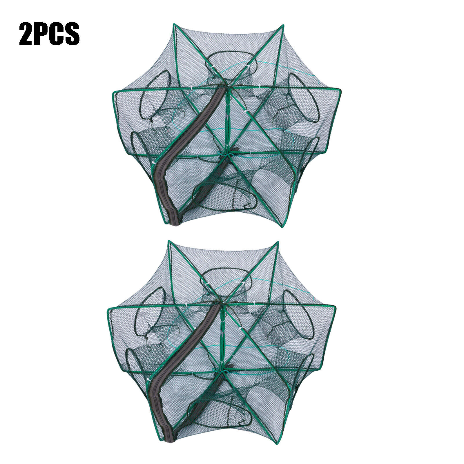 6 Holes Foldable Fishing Net Shrimp Fish Crayfish Prawn Crab Trap Cast Cage Net - Picture 19 of 20