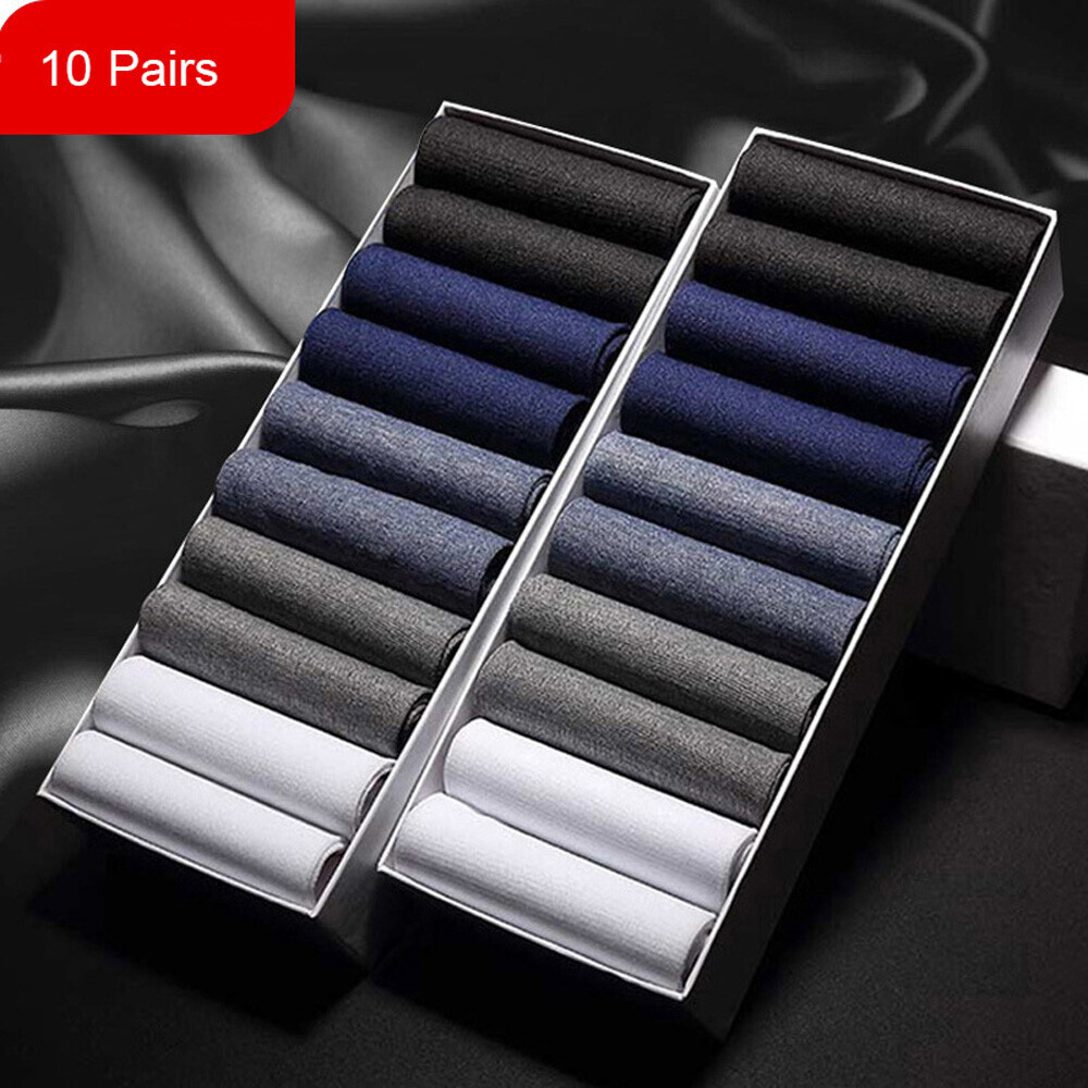 10Pair Business Men Stockings Breathable Ultra-thin Casual Socks Pure Halfhose - Picture 23 of 25