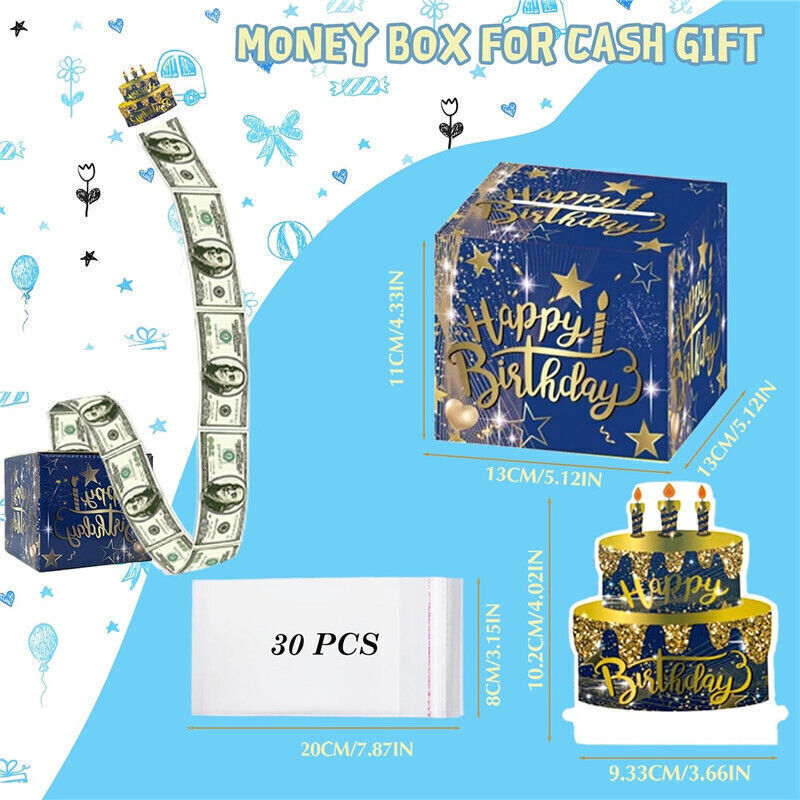 Happy Birthday Money Box for Cash Gift Pull Surprise Money Gift Boxes - Picture 19 of 22