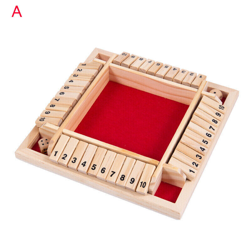 Brettspiel aus Holz, 4 Spieler Shut the Box Spiel Würfelspiel Holz Mathe traditionell - Bild 16 von 20