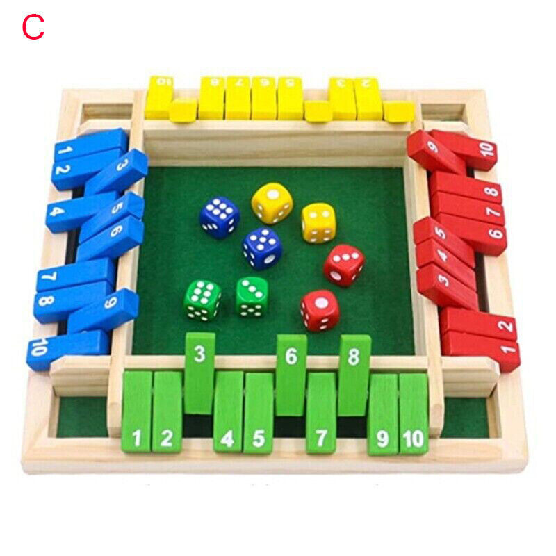 Brettspiel aus Holz, 4 Spieler Shut the Box Spiel Würfelspiel Holz Mathe traditionell - Bild 18 von 20