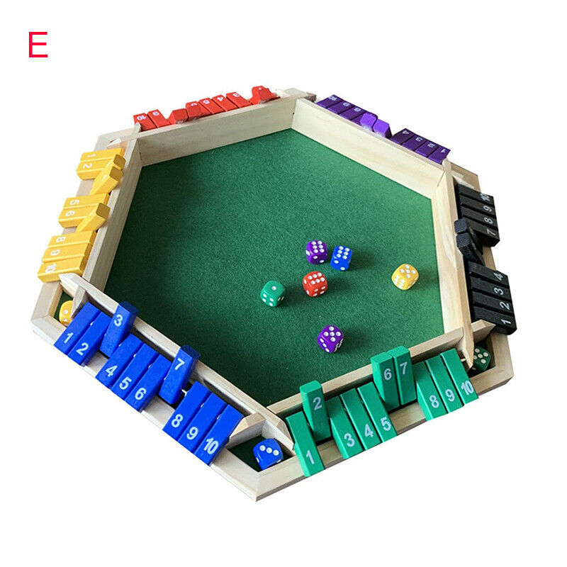 Brettspiel aus Holz, 4 Spieler Shut the Box Spiel Würfelspiel Holz Mathe traditionell - Bild 20 von 20