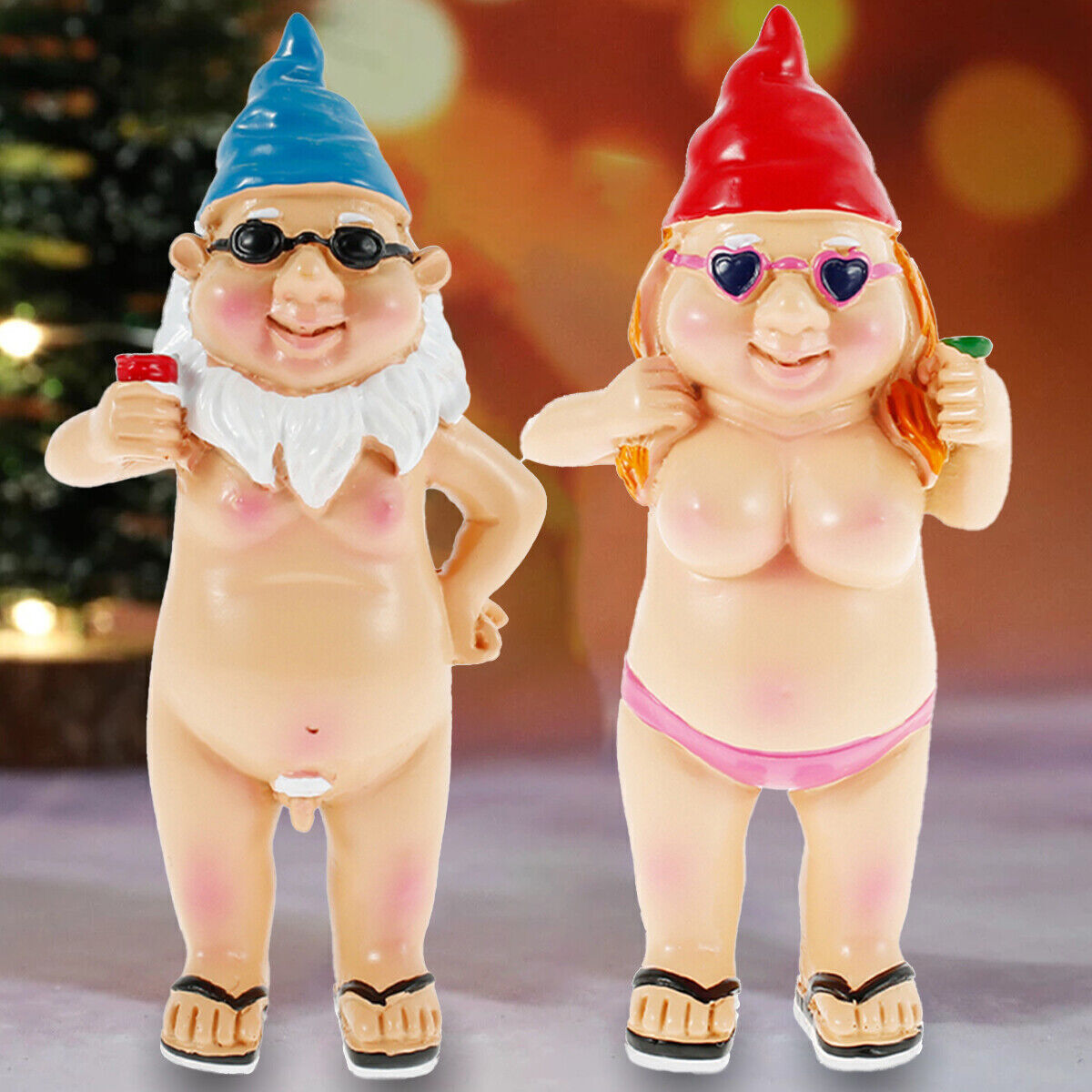 Garden Gnomes Nude Statuary Naughty Statue Gift Nudist Decor Outdoor Ornament - Picture 16 of 16