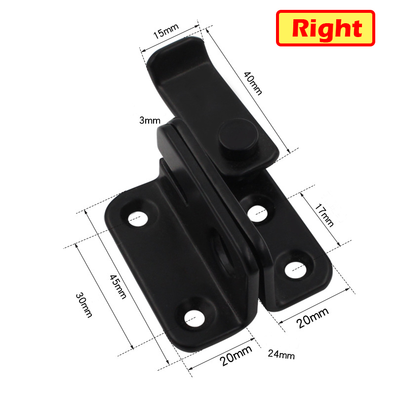 Black Stainless Steel Slide Latch Lock Bolt Heavy Duty Garden Gate Shed Door