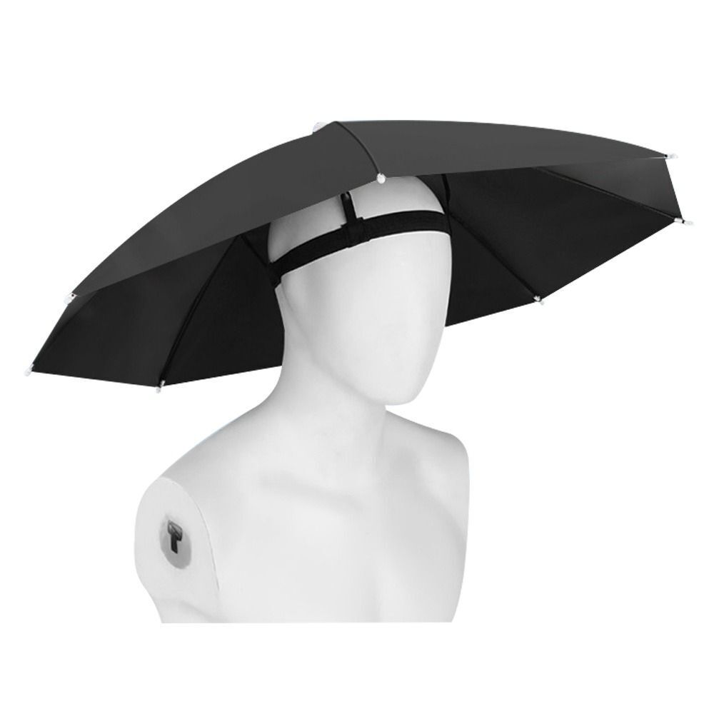 Foldable Sun Rain Umbrella Hat Outdoor Cap Head For Fishing Hiking Portable