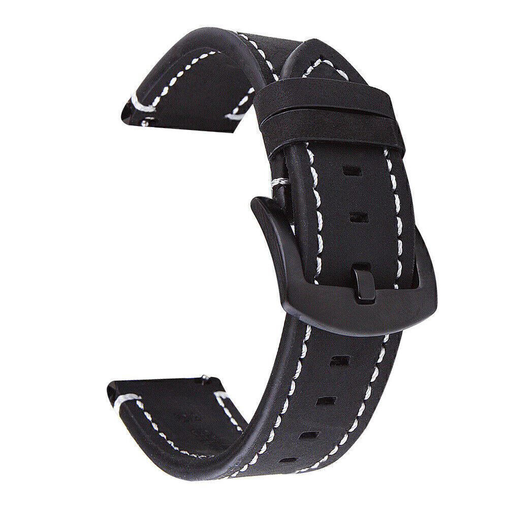 18 20 22 24 mm ECHTLEDER Uhrenarmband Braun Schwarz Ersatz Lederband Basic - Bild 14 von 16