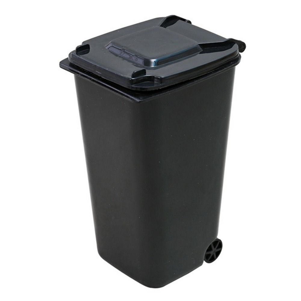4 Color Mini Trash Can Desktop Bin With Cover Garbage Storage Box Desk Dustbin