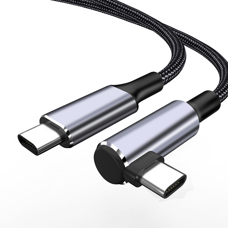100 W Typ C zu Typ-C USB C Kabel 90 Grad Schnellladekabel rechts abgewinkelt - Bild 15 von 18