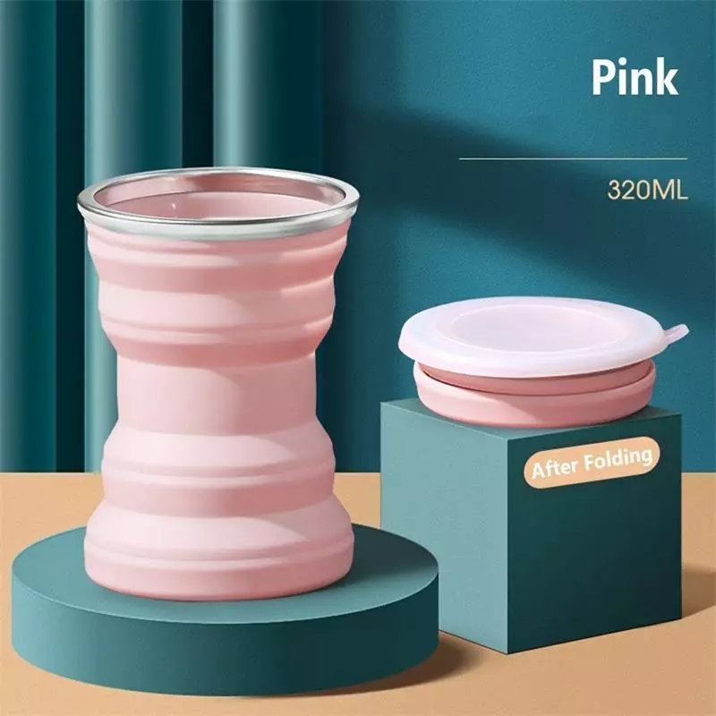 Zusammenklappbarer, faltbarer, tragbarer Reisebecher für Kaffee und Tee, - Bild 19 von 19