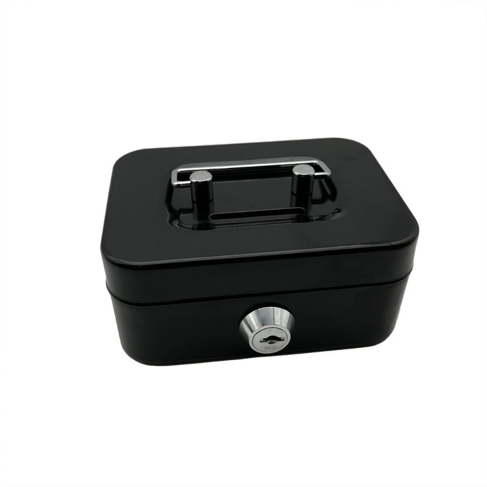 Metal Cash Box Money Bank Deposit Steel Tin Security Safe Petty Key Lockable